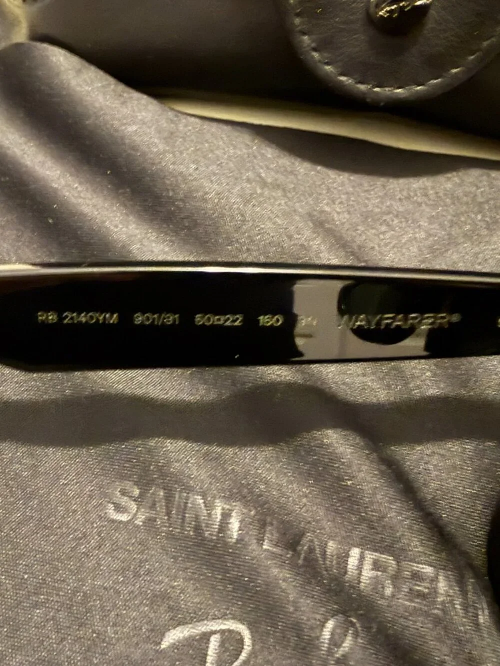 RAY BAN x SAINT LAURENT Limited Edition Unisex Wayfarer Sunglasses - Picture 9 of 14